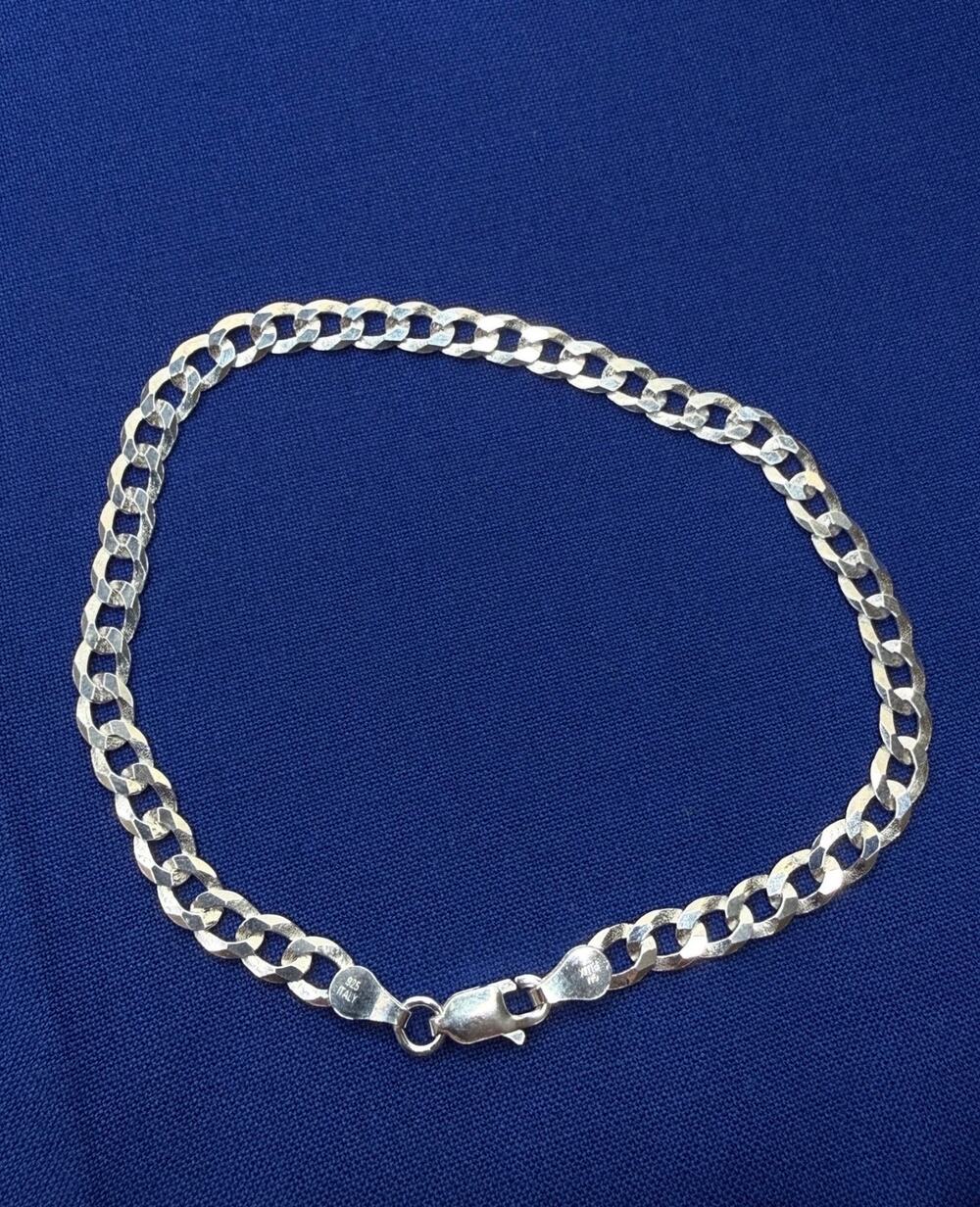 925 Italy Sterling Silver Miami Curb Link Bracelet 4.1mm 7.5